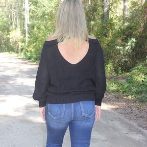 Need your attention black sweater